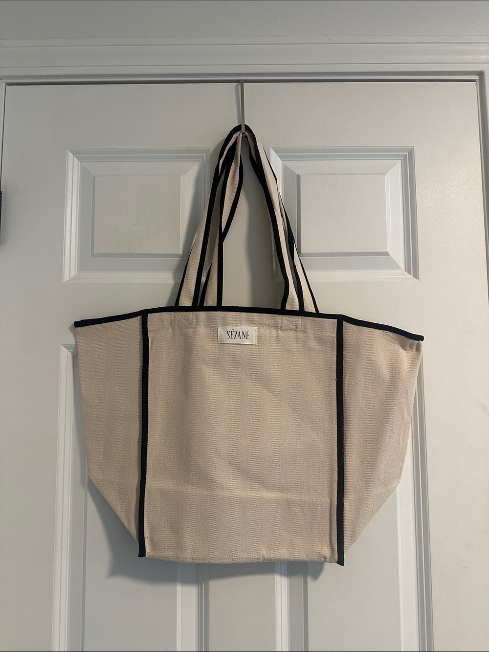 NWT Sézane Canvas Piped Tote Bag - Picture 2 of 7